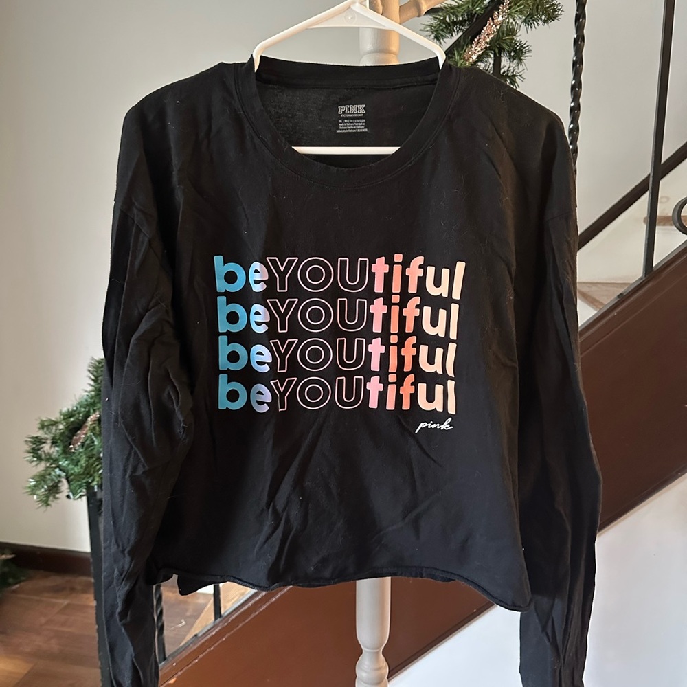Black Long Sleeve 'beYOUtiful' Top by PINK